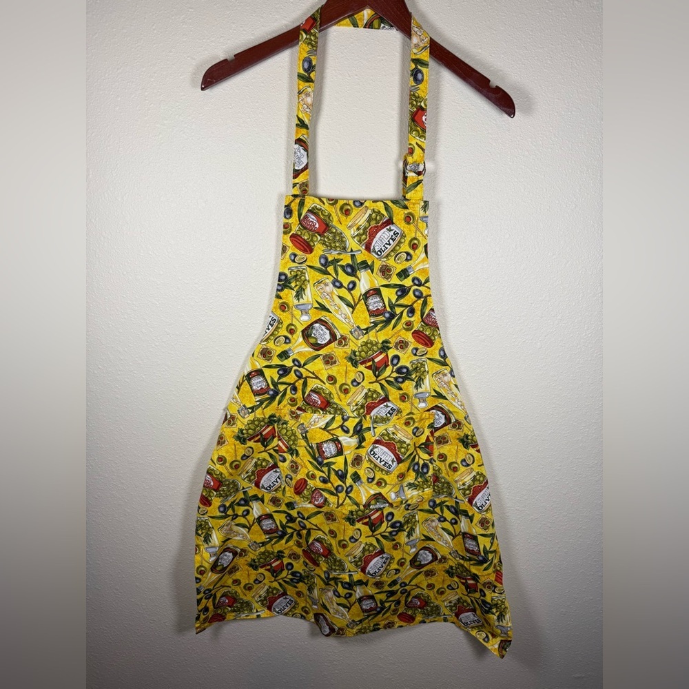 Now Designs Yellow Olive Apron 100% Cotton Adjustable